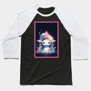 Cute Axolotl Anime Art Design | Cute Animals | Axolotl Hentaii Chibi Kawaii Design Baseball T-Shirt